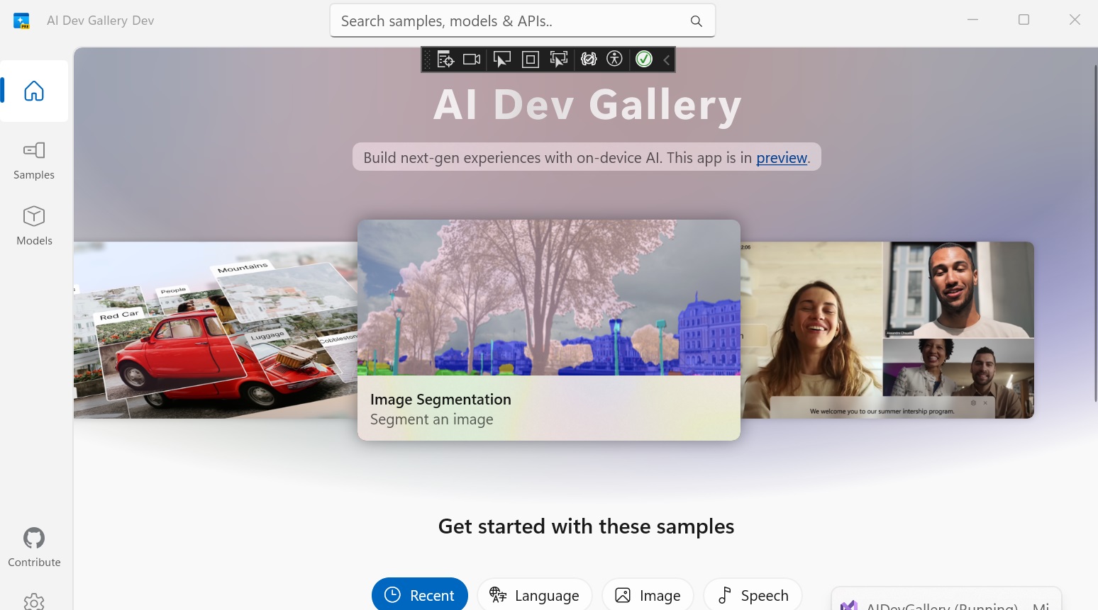 ai dev gallery app in windows 11 24h2