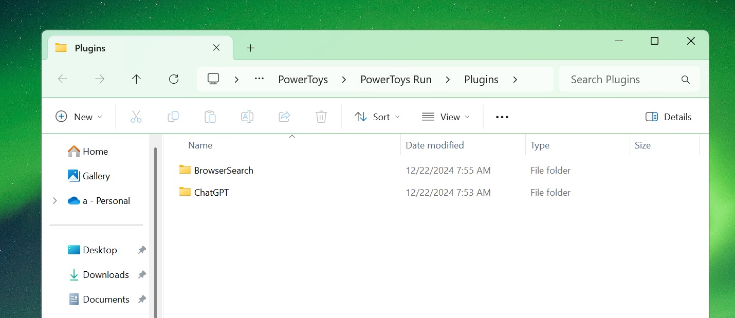 copying extracted plugin folder to powertoys core folder