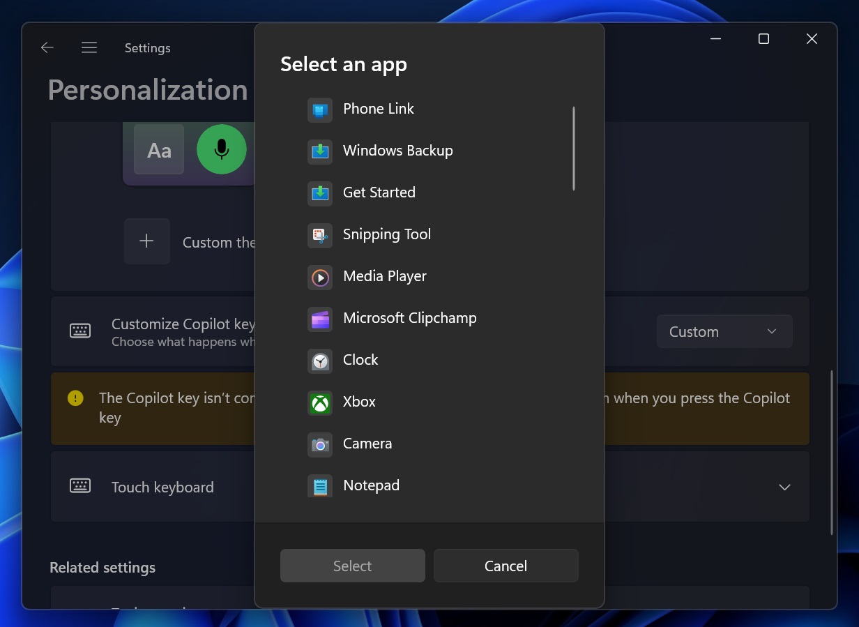 customize copilot key in windows 11 24h2