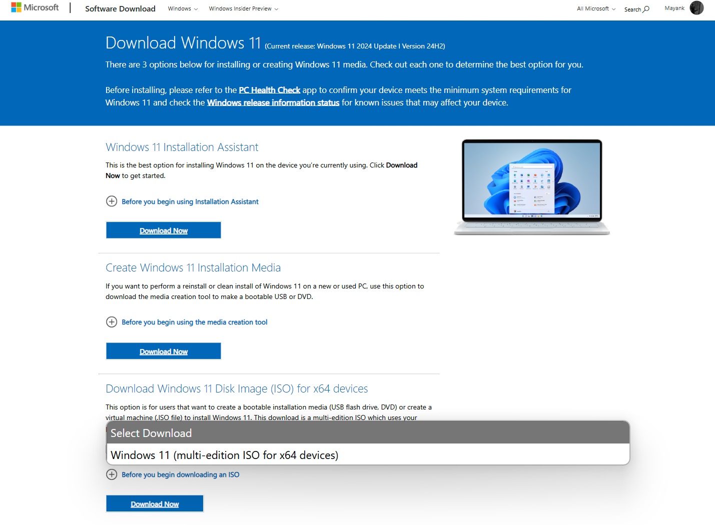 Download Windows 11 Disk Image (ISO) for x64 devices