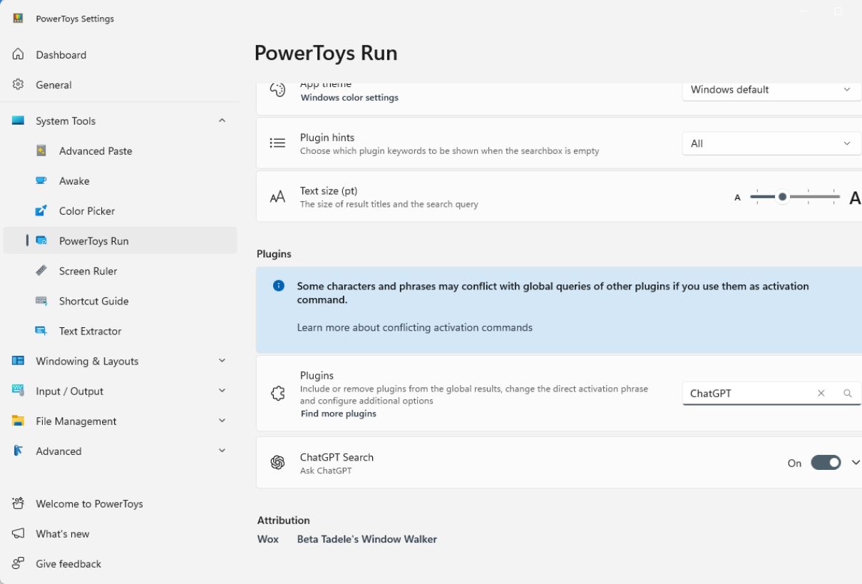 Enable PowerToy Run Plugin