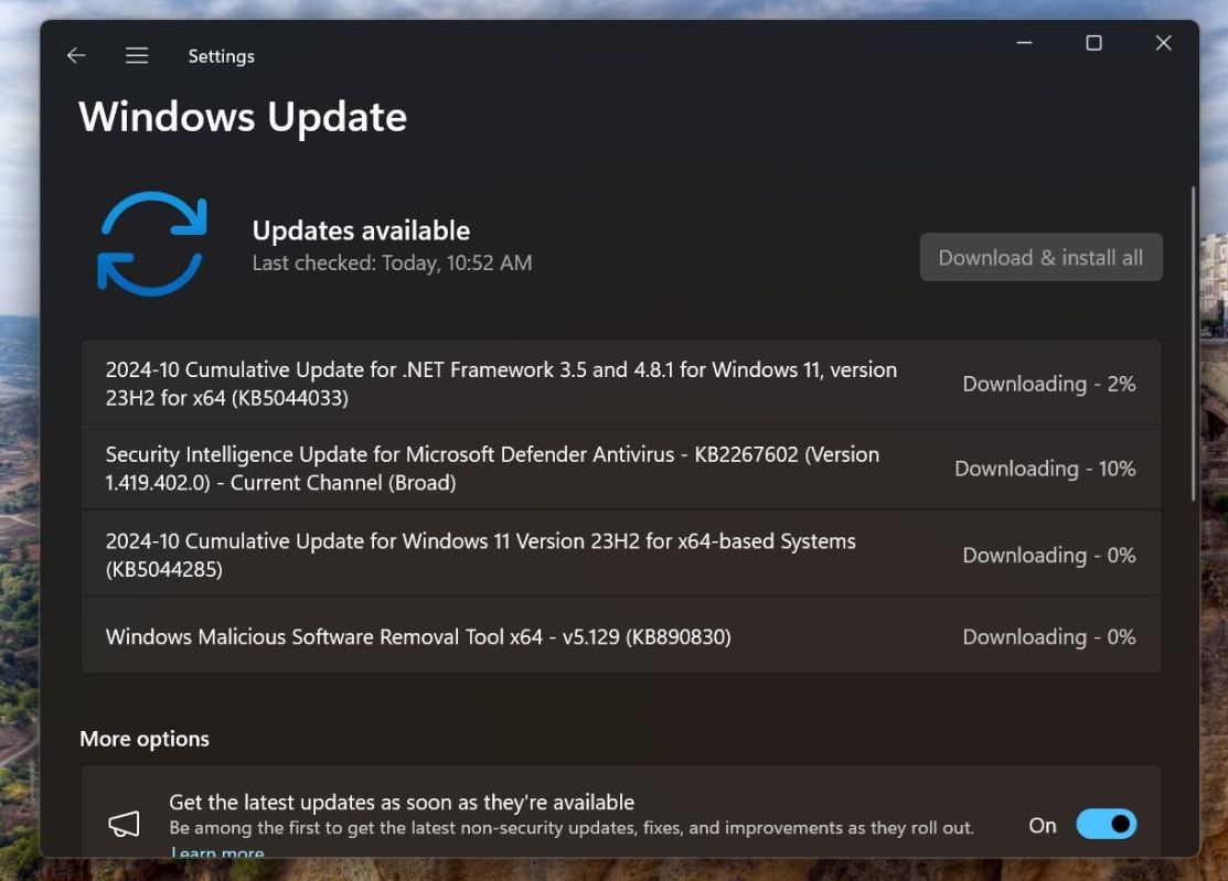 KB5044285 Windows Update