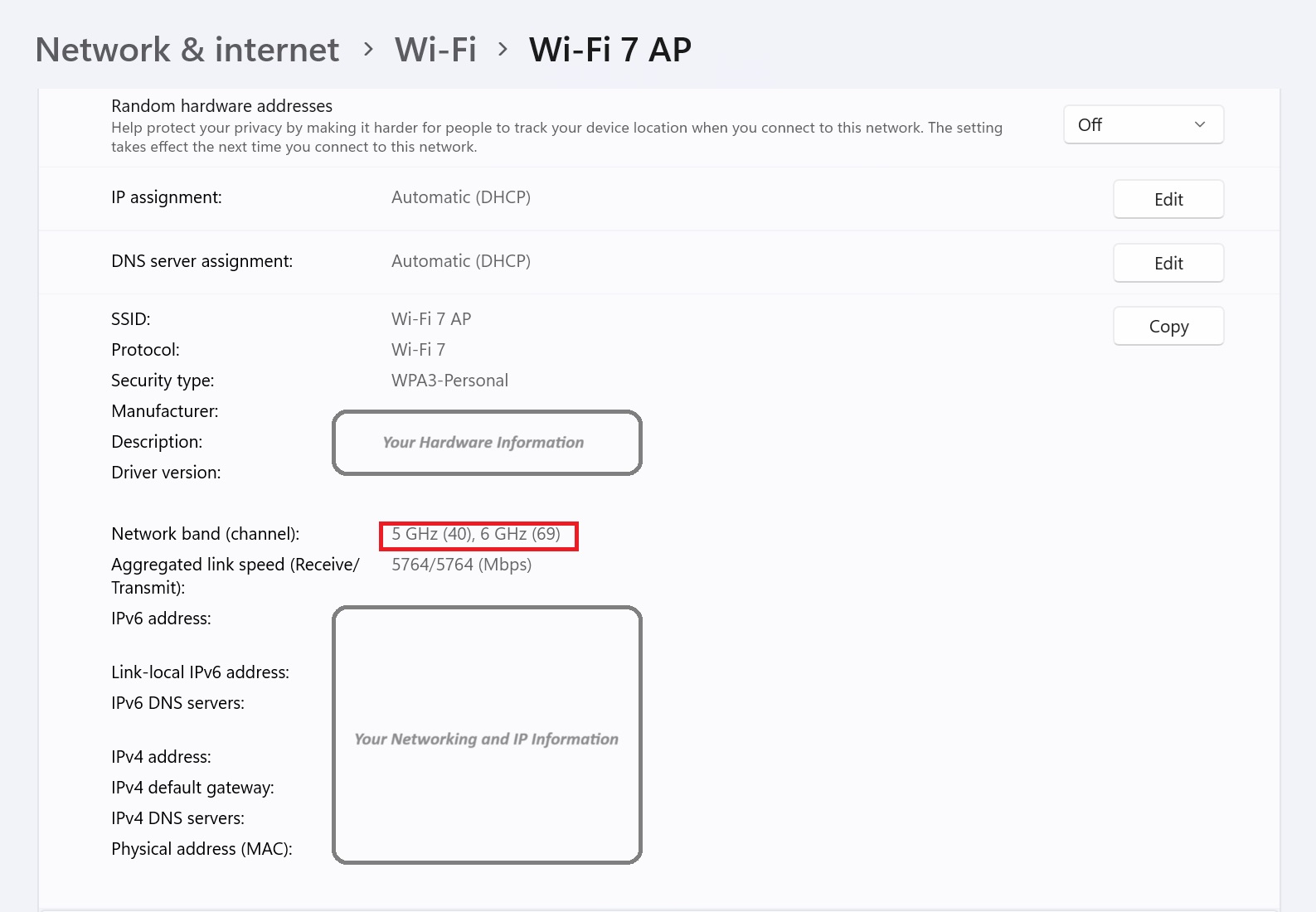 Windows 11 24H2 Wi-Fi 7 settings