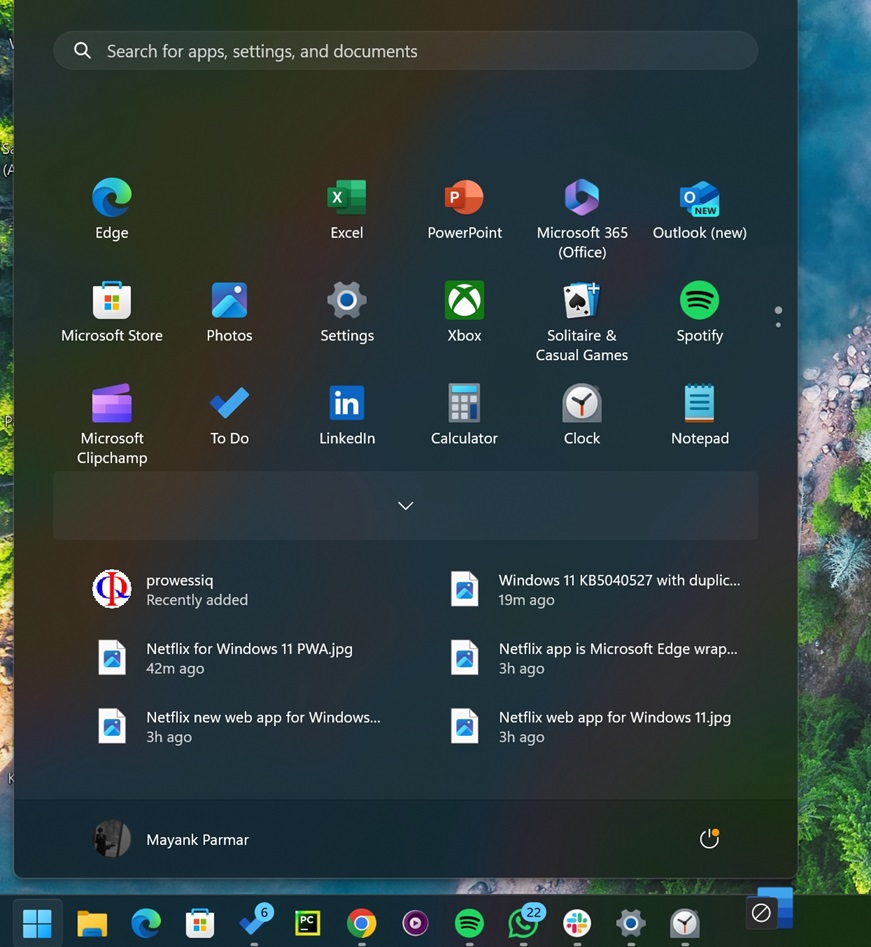 Windows 11 Start menu pinned apps drag and drop