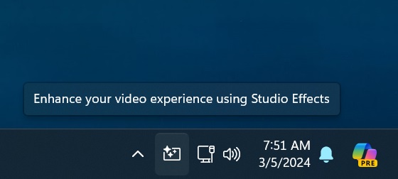 Windows Studio Effects on Copilot+ PCs
